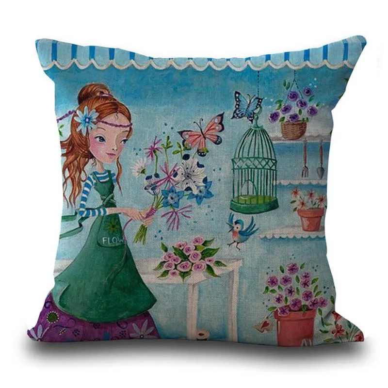Provence Kissen Лавандовые декоративные подушки диванные чехлы винтажные подушки цветы Льняные декоративные подушки украшения для дома подушки - Цвет: 8