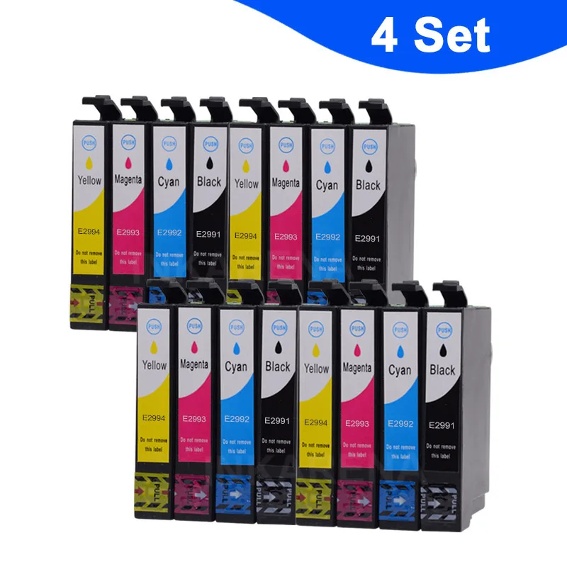 T2991 4 set 8 шт T2991 чернильный картридж T29XL для Epson T2991 T29 29 для Epson XP-255 XP-257 XP-352 XP-355 XP-452 XP-455 XP 255 257 352 принтера - Цвет: T2991 4 set