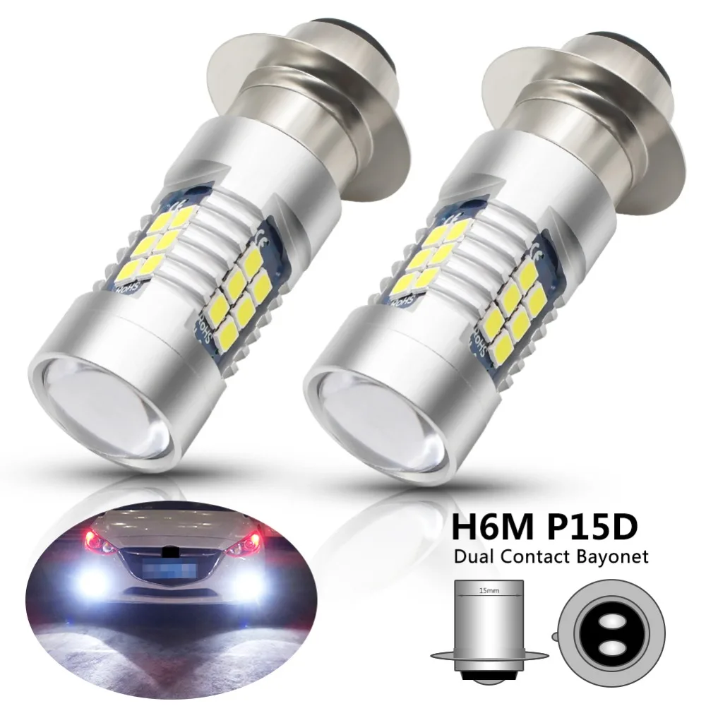 

2pcs P15D H6M LED Car Fog Light Bulb 3030 SMD 21 Lens LED Low Beam White Lamp For Car Headlight DRL Driving Motorcycle Headlight