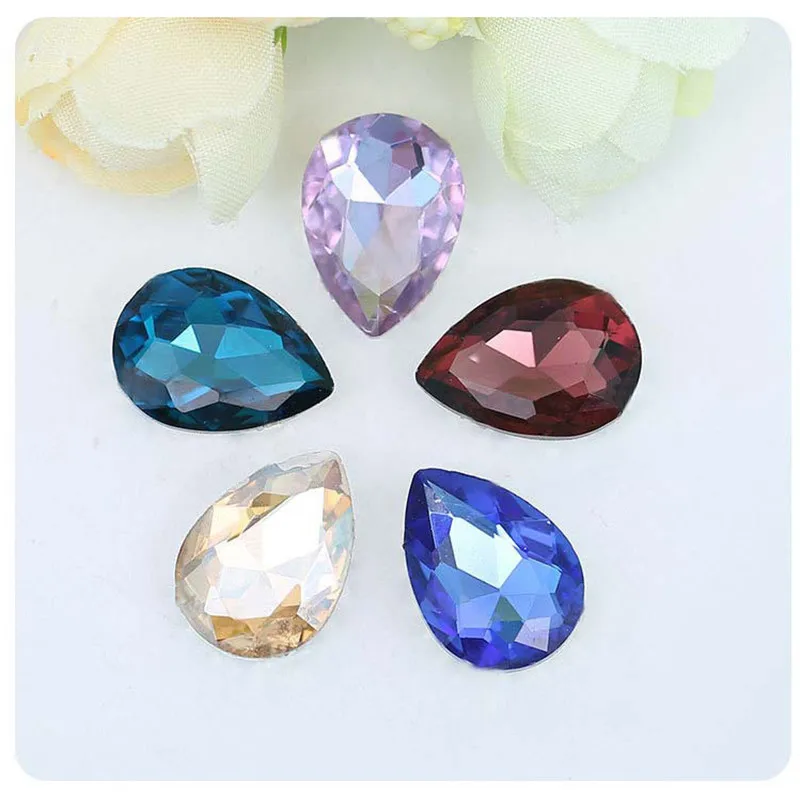 

High Quality Multicolor Tear drop Loose Rhinestones Crystal Glass Stones For DIY Handmade jewelry Clothing Wedding Decoration