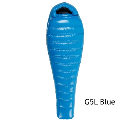 Aeismax G1-G5 Сращивание Мумия спальный мешок 95% белый гусиный пух Сверхлегкий перегородка дизайн кемпинг FP800 - Цвет: G5 L Blue