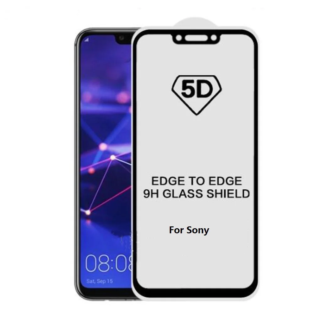 

50pcs/lot 5D Full Cover Tempered Glass Screen Protector For Sony Xperia XZ4 XZ3 XA3 XA2 XZ2 compact ultra plus L3 L2 1