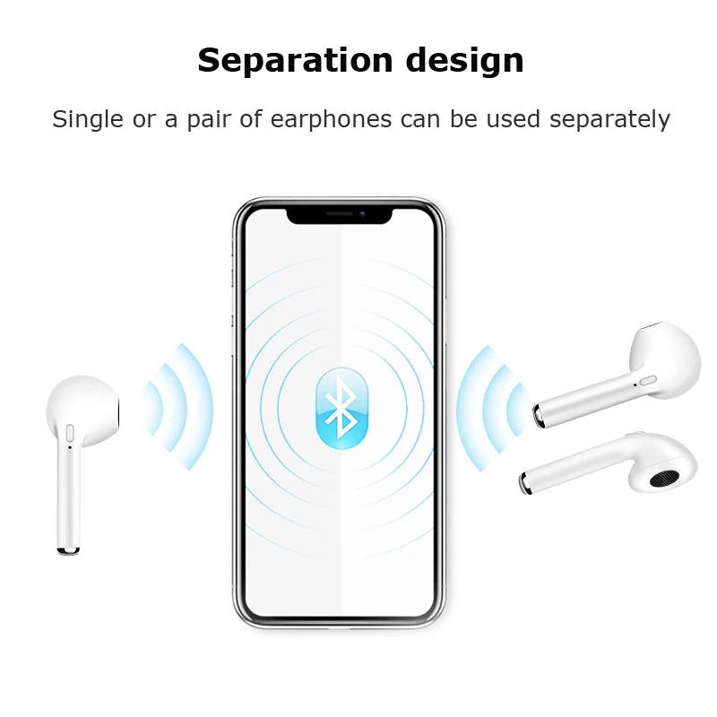 Universal wireless bluetooth earphone mini size stereo earplug earbud mobile phone tablet ear cup with charging box Mic ES02 | Электроника
