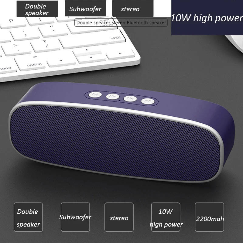 Портативный беспроводной стерео динамик 10 Вт мощность 4 2 Bluetooth TF FM радио