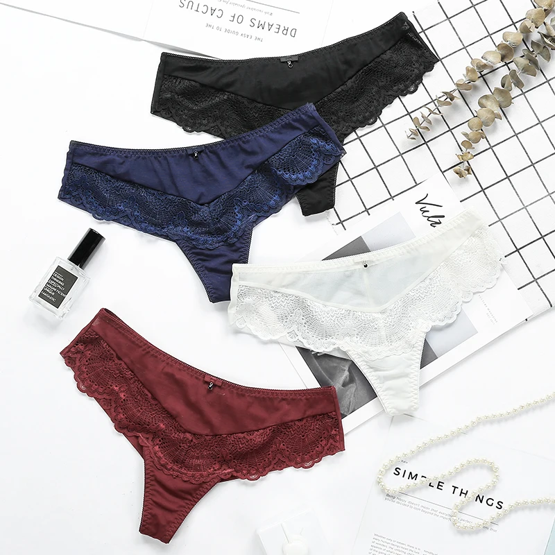 Lilymoda, 3 шт., Новое поступление, женские кружевные трусики, нижнее белье, сексуальные, бесшовные, Т-образные, стринги, стразы, дамское нижнее белье высокого качества, мягкое - Цвет: 3pcs freely purchase