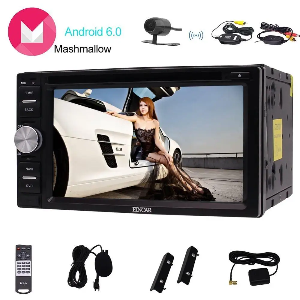 Eincar 6 2 дюймовый сенсорный экран Android6.0 автомобильный стерео двойной DIN gps