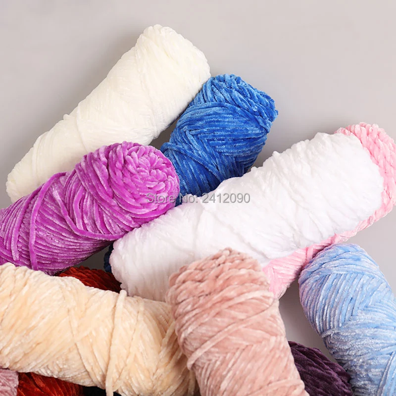 2018 новый бархат шениль пряжа полиэстер шелк смешанная для DIY ручной вязки свитер