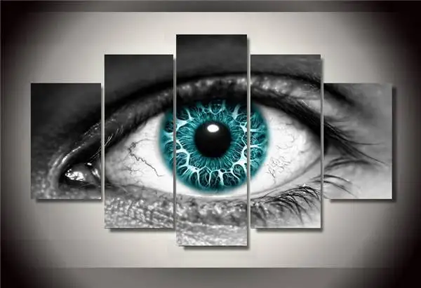 Hd печать мультфильм голубые глаза группа картина холст декор комнаты плакат