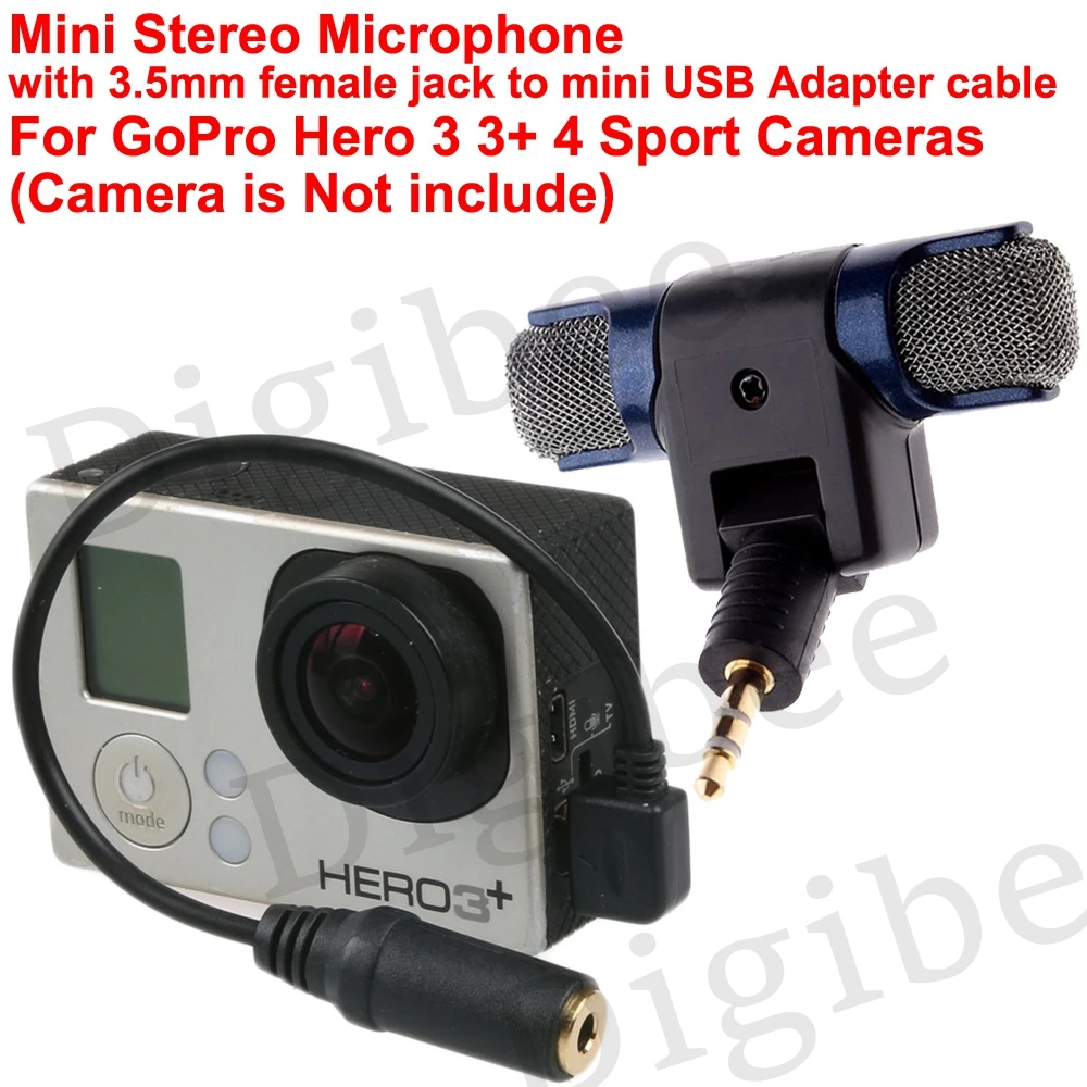 Высококачественный мини внешний стерео микрофон с золотой штекером 3 5 мм на Мини