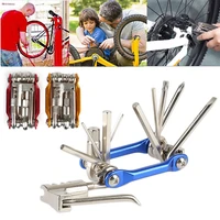 11 in 1 multifunctional bicycle repair tool carbon steel hex spoke wrench screwdriver kit set road mtb bike cycling folding tool
