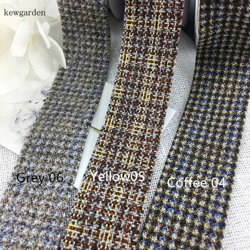 Kewgarden 5/" 1" сетка узор льняные шерстяные атласные ленты вручную изготовленная лента DIY бант ремесло поставки Материал лента