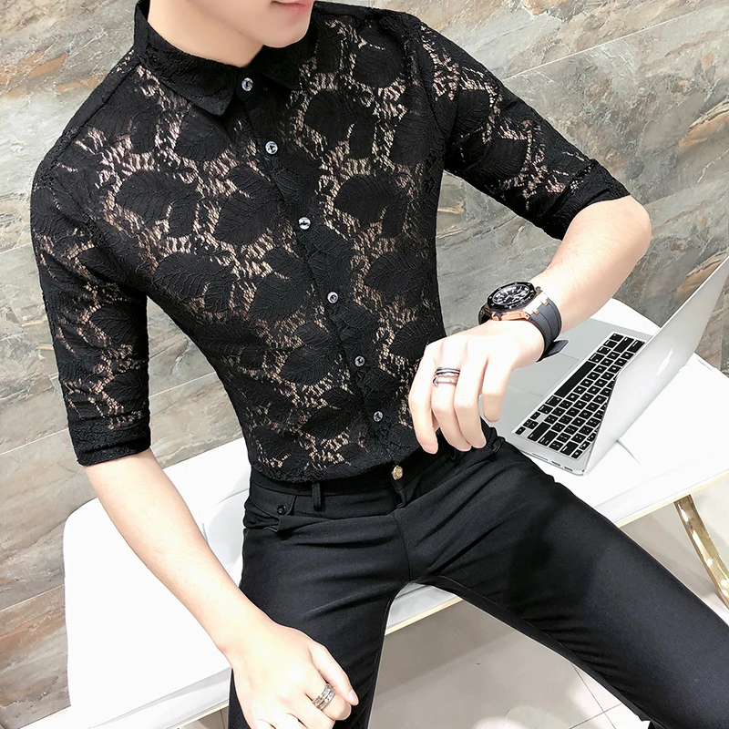 Индивидуальная распашная рубашка мужская мода 2018 лето Slim Fit Мужские рубашки с