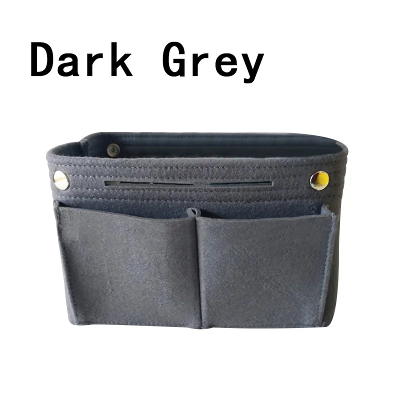 Dark Grey Красный многокарманный косметический набор косметичек для путешествий с вставкой из войлочной ткани, органайзер для кистей, большое пространство, красочный карман, 22X15X9,5 см - Цвет: Dark Grey