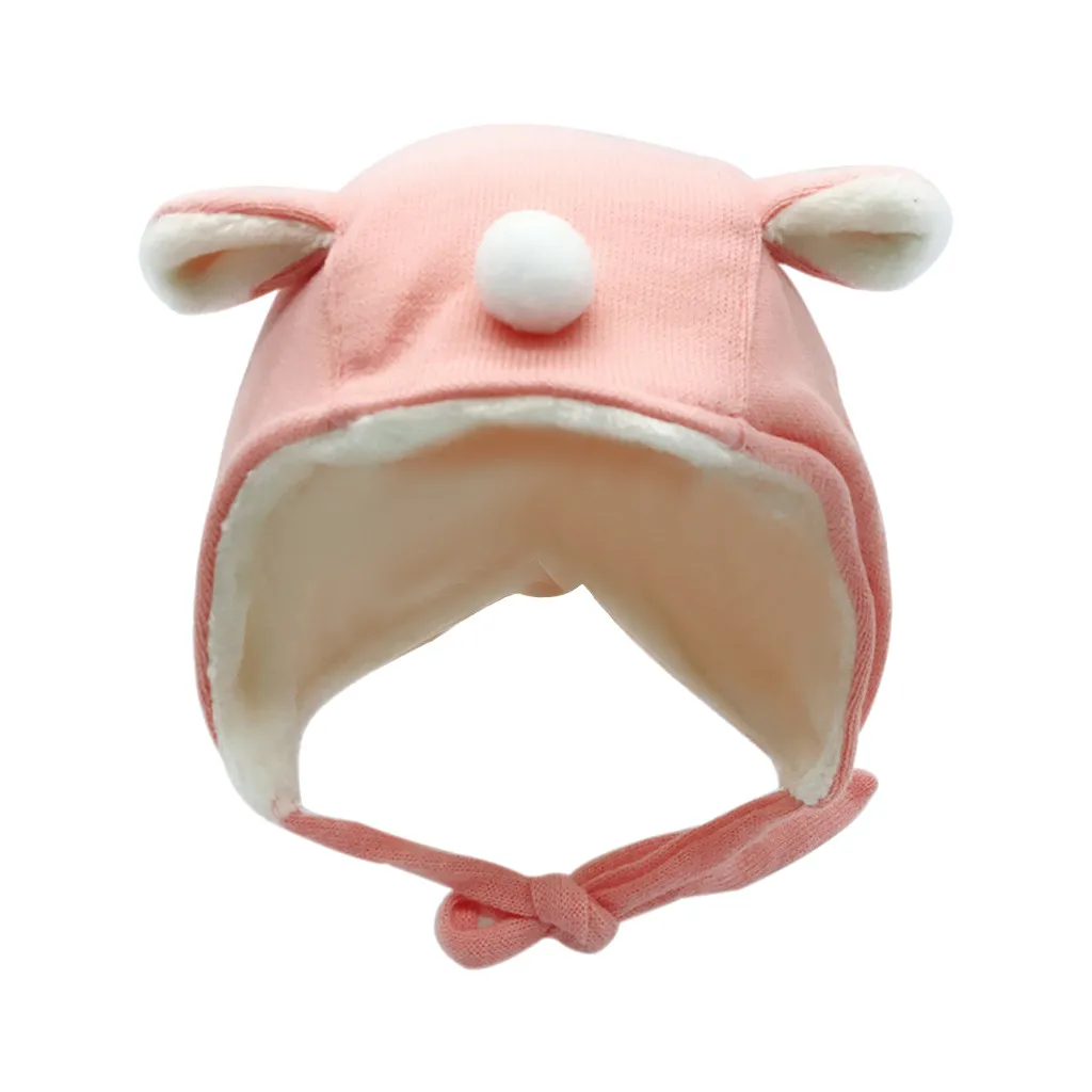 Children Rabbit Ears Warm Caps Cartoon Moving Embroidered wool cap Hat Scarf Baby Bonnet Enfant Cute for Girl Boy 1D19 | Детская одежда