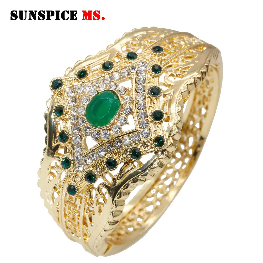 SUNSPICE MS Дубай золотой цвет женский браслет со стразами Марокко этнические