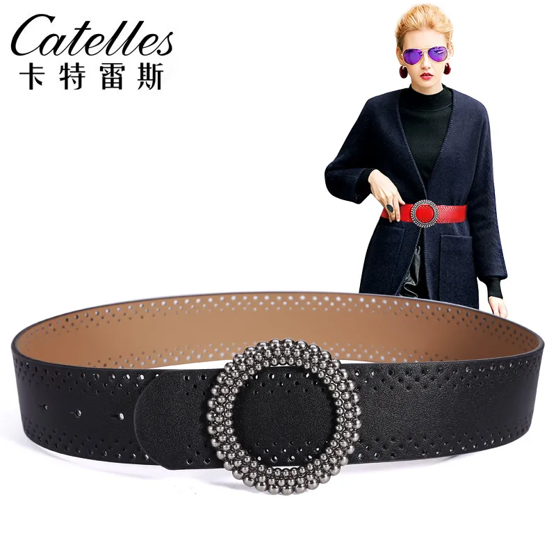 Catelles Wide Belt Female Dress Cummerbund Decoration Skirt Sweater Black Red Wide Strap Female ONE SIZE 4.8cm Wide Cummerbunds