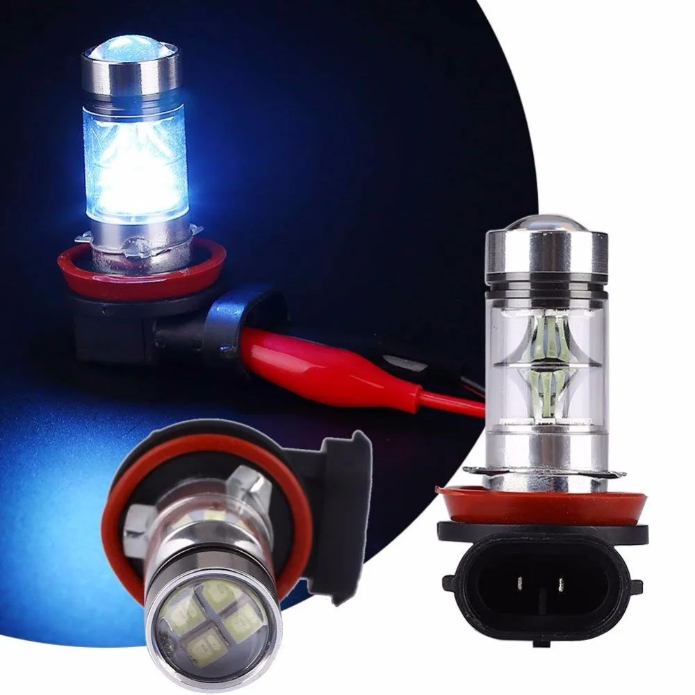 

2x 100W H11 H8 9005 9006 H7 H9 H10 H1 LED Fog Driving Light Bulb White 6000K /4300k Yellow/ 10000K Ice Blue w/ Top Projector DRL