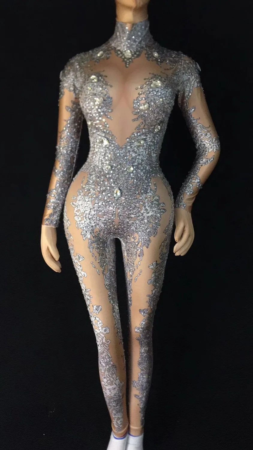 Женский Новый Блестящий Комбинезон с 3D принтом вечерние костюмы сценический