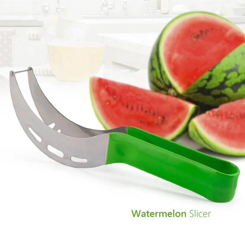 Творческий Пластиковые Ручки Арбуз Slicer Нож Канталупа Splitter Фрукты Резак Щипцы