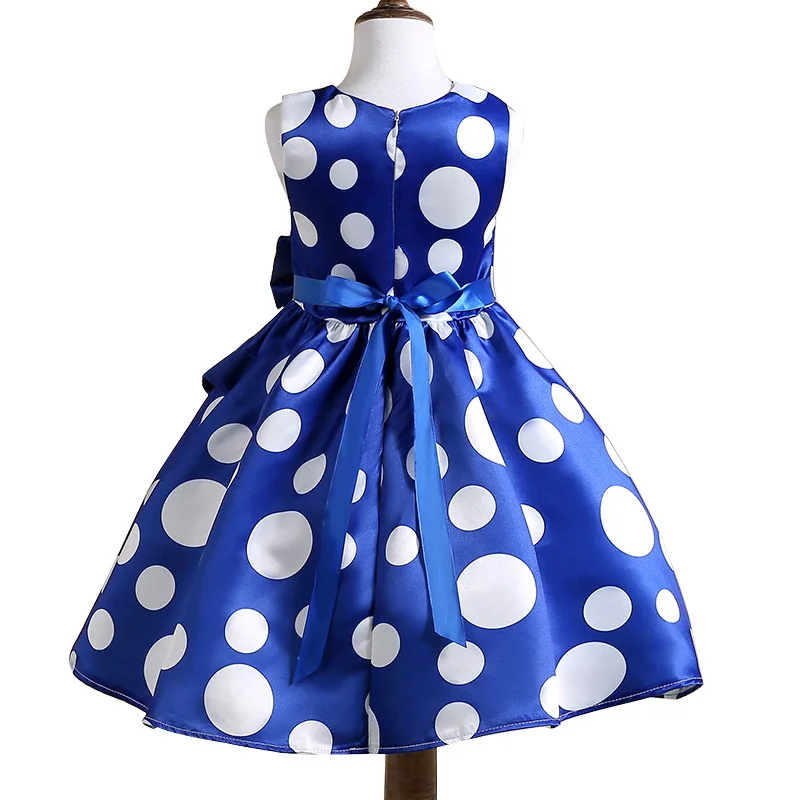 Girls Summer Dress Dot Children Evening Dresses Bow-knot Princess Birthday Party For 10 12 | Детская одежда и обувь