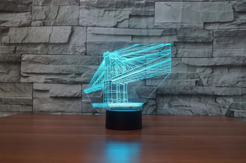 Красочные 3D 7 видов цветов светодиодные настольные лампы Золотые ворота форма