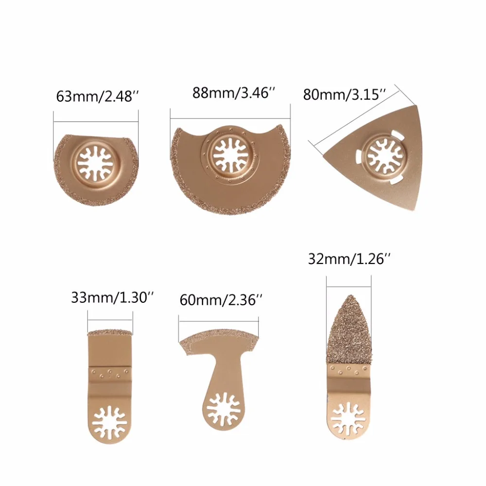 

Carbide Oscillating Multi Tool Saw Blade For Tile Grout Mortar Concrete 6PCS/SET D29