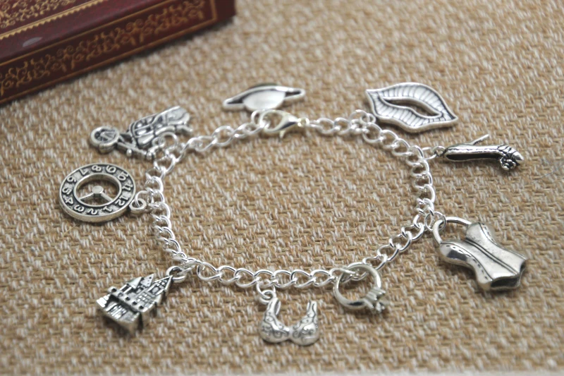 

12pcs Rocky Horror Show inspired charm bracelets Rocky Horror Show themed charm bracelet silver adjustable
