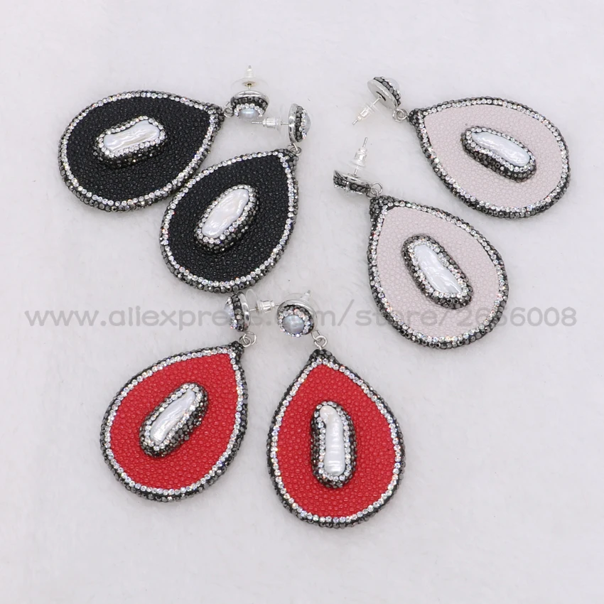 4 пары DIY Разноцветные висячие серьги в форме капли из фианита и натурального