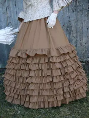 Hot Sale None Solid Fashion Microfiber Floor-Length Ball Gown Victorian Skirts Long Ruffled Skirt | Женская одежда
