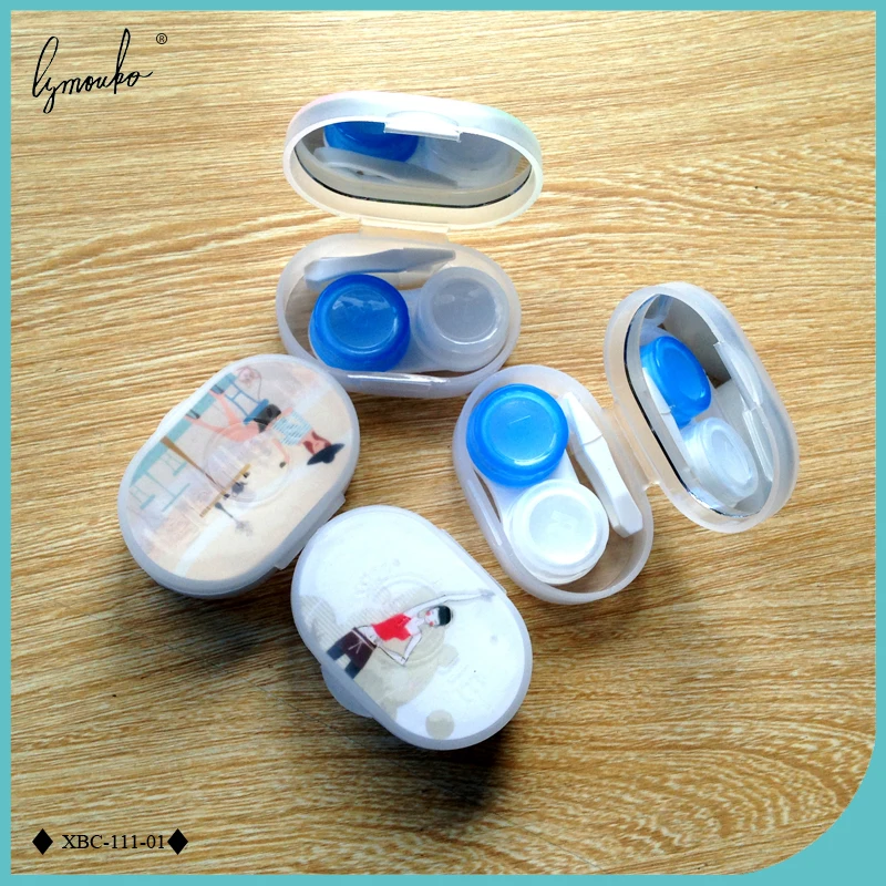 Lymouko 2pcs/Lot All Sorts of Design Patterns Portable Contact Lens Case with Mirror Mini Kit Holder Lenses Box for Women | Аксессуары