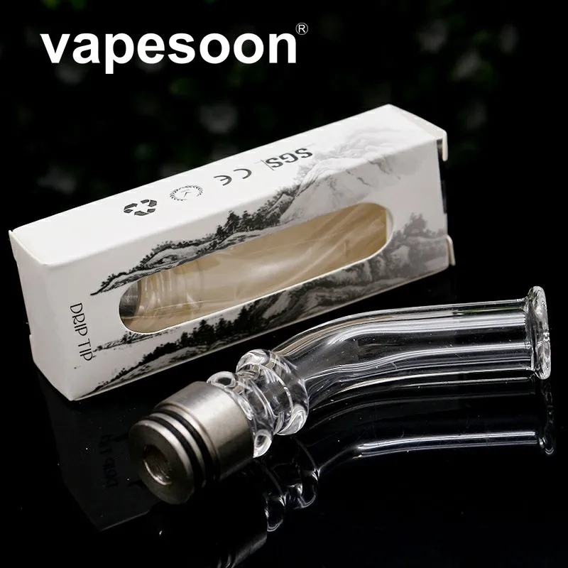 

Long 810 drip tip glass pipe mouthpeces glass drip tip Clear Bending drip tips for TFV8 /TFV8 Big Baby/TFV12 Atomizer