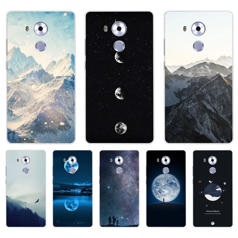 Чехол для huawei mate 8 мягкая задняя крышка из ТПУ с изображением пейзажа кремния