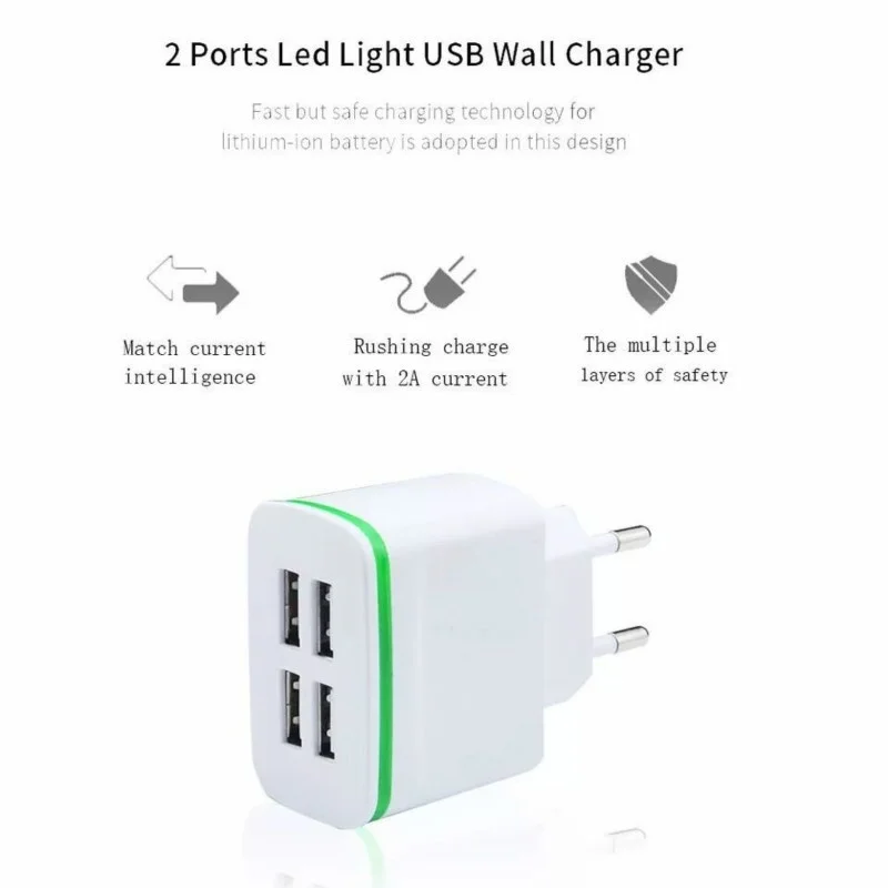 Универсальное 4 порта Usb настенное зарядное устройство адаптер мобильный телефон