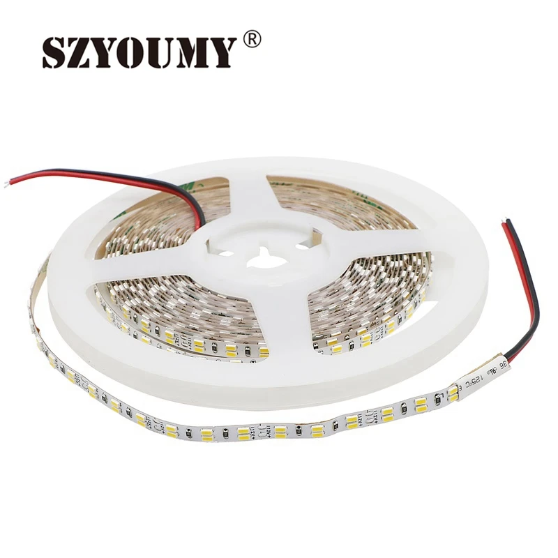 SZYOUMY 3014 Светодиодная лента 5 мм двухрядная 216 светодиодов/м IP20 Гибкая двойная