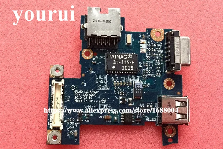 Плата порта USB для Dell Latitude E4310 LAN/VGA Ethernet NAL60 LS 5694P F9M7D 0F9M7D|Компьютерные кабели и