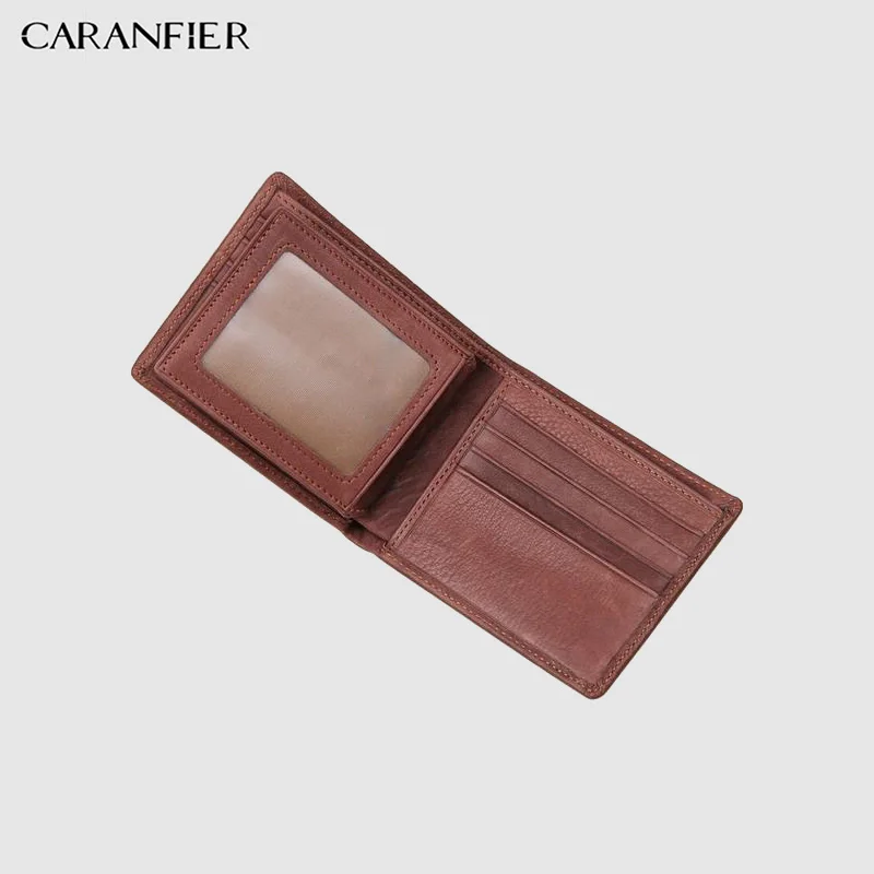 CARANFIER 100% Высококачественные мужские кошельки из натуральной коровьей кожи
