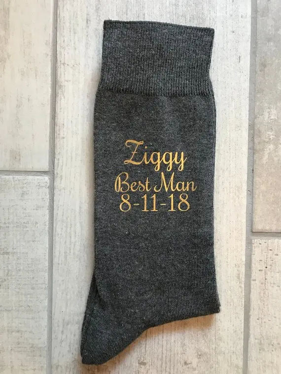 Серые носки с надписью best man для жениха подружки невесты отца подарки на