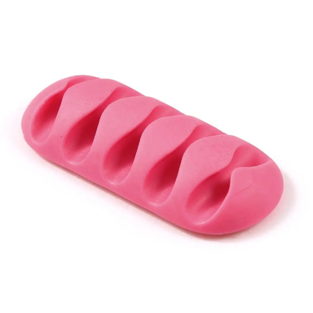 Pink Лидер продаж, модная новинка, 6 цветов, штепсельная вилка, держатель, крюк, зажим для кабеля, силовые USB шнуры, сортировка, для дома, офиса, стола, органайзер, поставка - Цвет: Pink