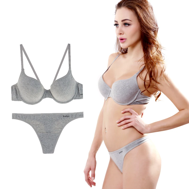 3 шт. хлопковое женское нижнее белье серое отжимать Bralette брасьер качественный