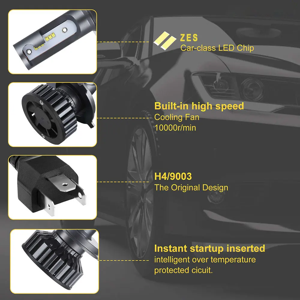 2X автомобилей головной светильник H7 светодиодный H4 CANBUS H1 H11 9006 9005 100W 12000LM 6000K 12V 24V