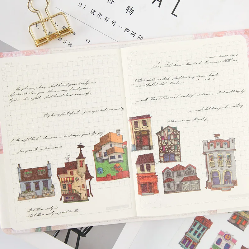 6 листов/комплект Творческий Dream Town украшения Скрапбукинг наклейки прозрачный ПВХ канцелярские планировщик наклейки
