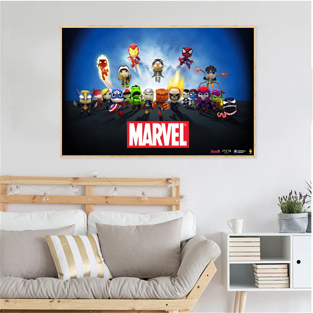 Мультфильм Аниме Marvel персонажи «Мстителей» фильм постер печать на холсте Дети Мальчики стены искусства картины для гостиной украшения