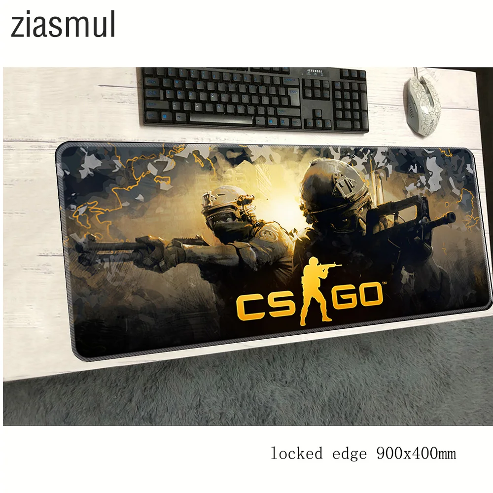 Cs go коврик для мыши с блокировкой края notbook компьютерный 90x40 см игровая padmouse gamer
