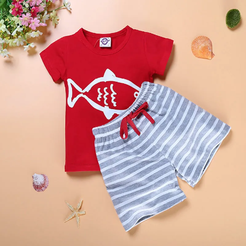 2017 kids clothes boys sets summer children clothing baby star t shirt +shorts set |