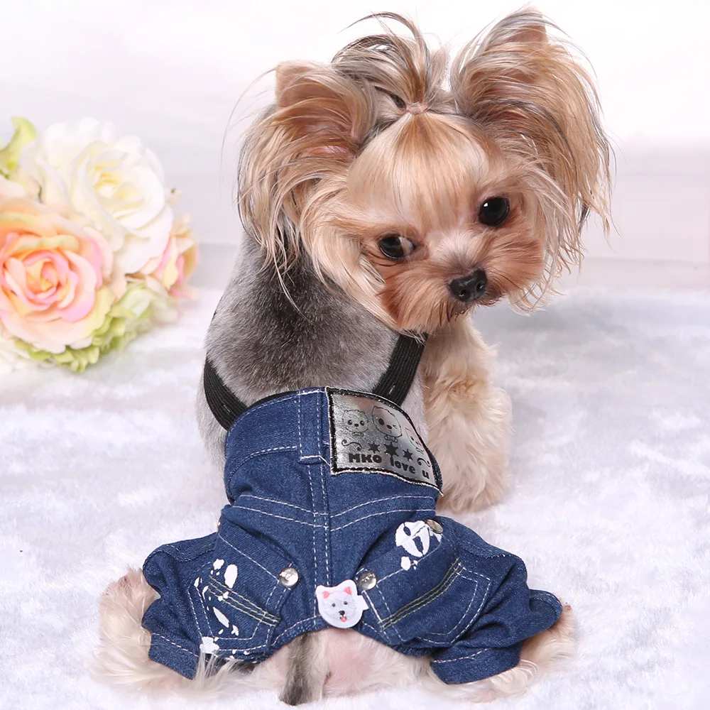 Одежда для маленьких собак джинсы комбинезоны с регулируемыми лямками