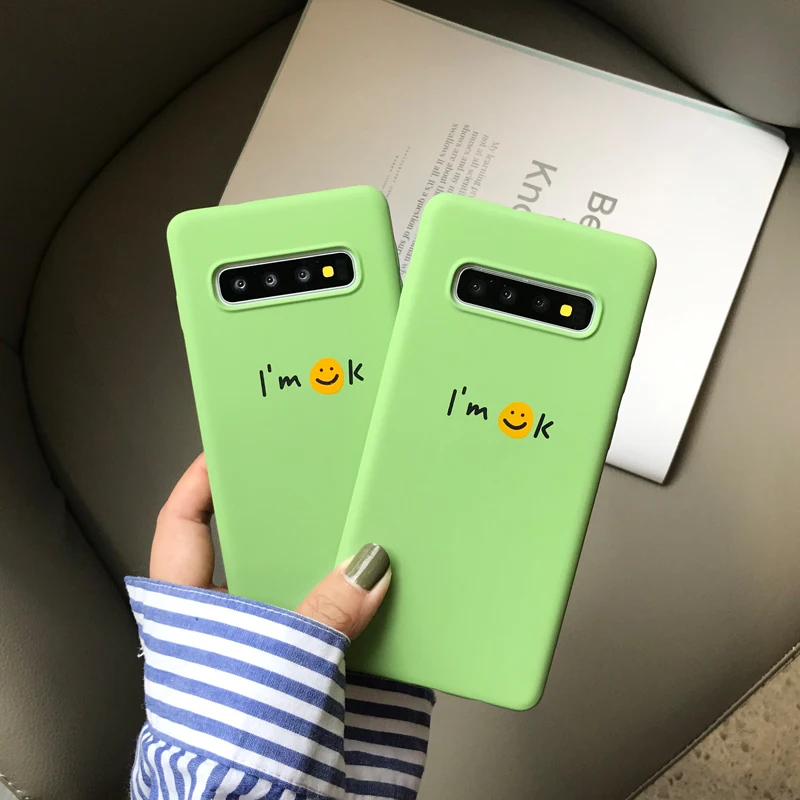 Чехол YHBBCASES Cartoon Soft TPU для Samsung S8 S9 S10 Plus с принтом милой смеющейся мордочки, подходит для Note 8 9.