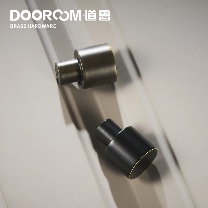 Dooroom латунная фурнитура ручки скандинавский шкаф комод для шкафов, ящиков обувной коробки тянет черный Золотой Бронзовый цилиндр ручки