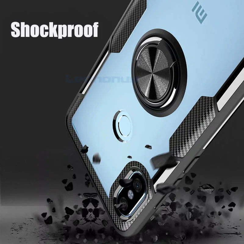 Ultra Thin TPU Bumper Case For Xiaomi 8 8SE Metal Ring Stand Holder Clear Back Cover Redmi Note 5 Pro Anti-Knock Coque | Мобильные