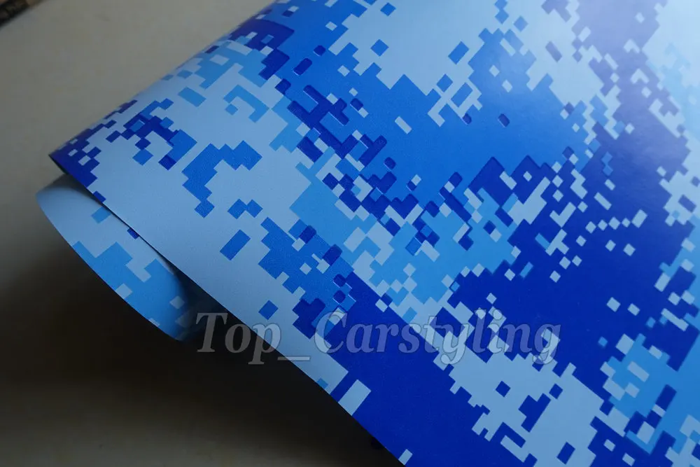 Цифровая синяя камуфляжная Виниловая наклейка для автомобиля военная пленка