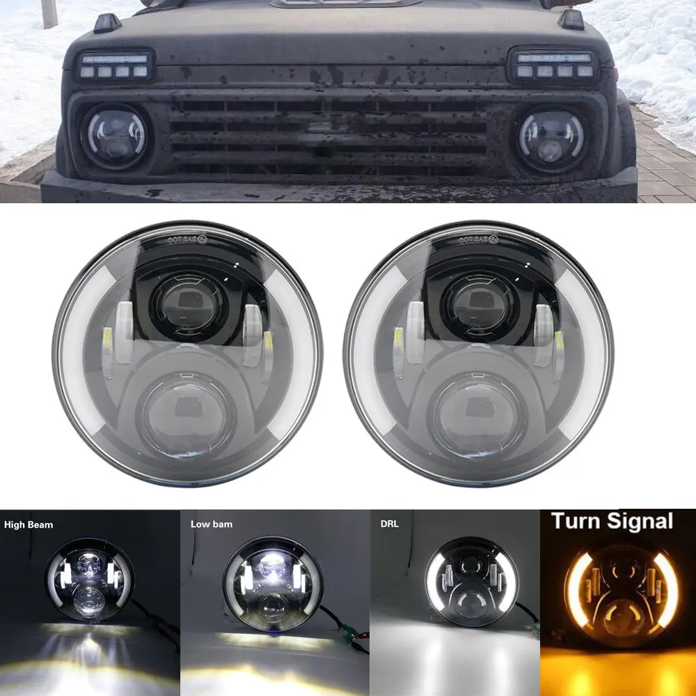 A pair of headlight СВЕТОДИОДНЫЙ Автомобильный задний светильник s подходит для Lada Niva 4X4 1995+ Автомобильный светильник в сборе задний тормозной светильник s с поворотной сигнальной лампой - Цвет: A pair of headlight